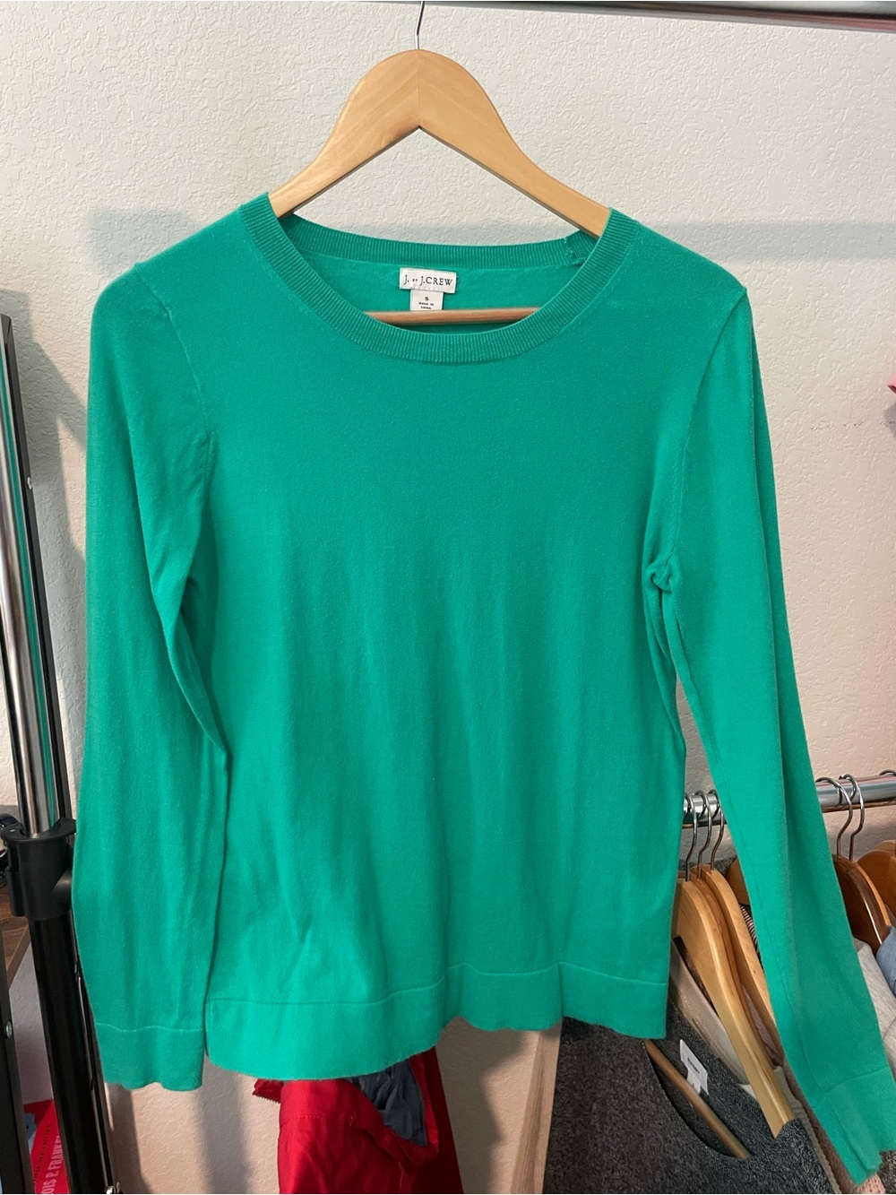J. Crew Bright Emerald Green Crewneck Sweater